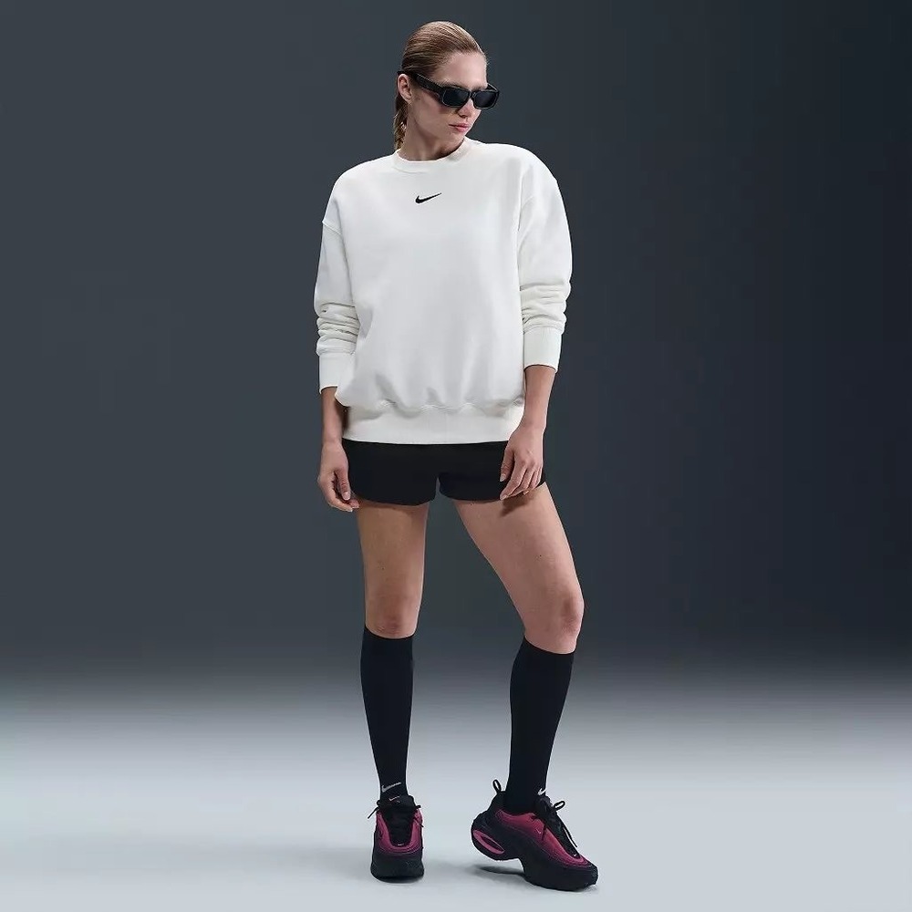 Nike Phoenix Fleece Over-Oversized Crewneck Sweatshirt Sail White Medium - Picture 3 of 9
